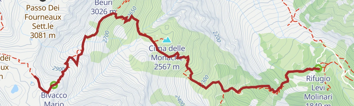 Route map: Tour d'Ambin: Tappa 4 Rifugio Levi-Molinari